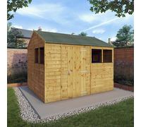 Mercia Tongue & Groove 10X8 Ft Reverse Apex Wooden Dip Treated Shed With Floor & 4 Windows