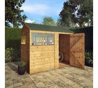 Mercia Tongue & Groove 8X6 Ft Reverse Apex Wooden Dip Treated Shed With Floor & 4 Windows