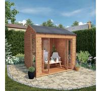 Mercia Vermont 8X8 Ft With Bi-Fold Door & 2 Windows Reverse Apex Wooden Summer House (H)2570mm X (W)2435mm