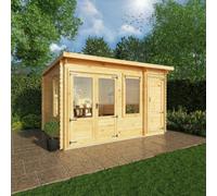 Mercia With Double Door Pent Wooden Cabin (H)2490mm X (W)4128mm