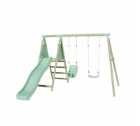 Mercia Wooden Double Swing with Single Baby Seat & Slide