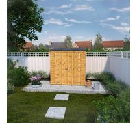 Mercia Wooden Garden Storage 6X2 Ft Pent Shiplap (W)182Cm (D)86Cm (H)196Cm