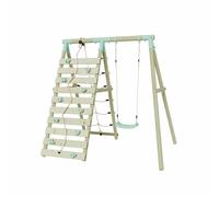 Mercia Wooden Single Swing with Climbing Wall
