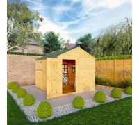 Mercia Woodsman 10' 1" x 8' 2" Apex Shed - Premium Dip Treated Shiplap - Glass Windows