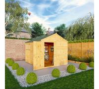 Mercia Woodsman 10' 1" x 8' 2" Apex Shed - Premium Dip Treated Shiplap - Styrene Windows