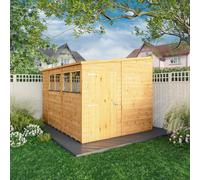 Mercia Woodsman 10' 3" x 8' 1" Pent Shed - Premium Dip Treated Shiplap - Glass Windows