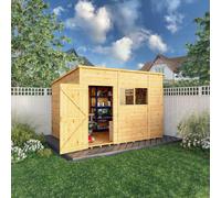 Mercia Woodsman 10' 3" x 8' Pent Shed - Premium Dip Treated Shiplap - Styrene Windows