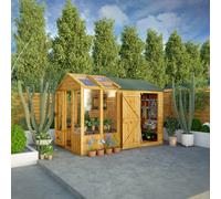 Mercia Woodsman 10' 4" x 6' 3" Apex Combi Greenhouse Shed - Premium Dip Treated Shiplap- Styrene Windows