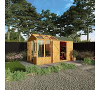 Mercia Woodsman 12' 3" x 6' 3" Apex Combi Greenhouse Shed - Premium Dip Treated Shiplap- Glass Windows