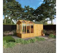 Mercia Woodsman 12' 3" x 6' 3" Apex Combi Greenhouse Shed - Premium Dip Treated Shiplap- Styrene Windows