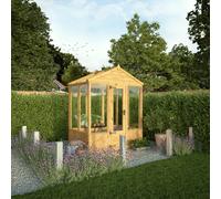 Mercia Woodsman 4' 3" x 6' 1" Apex Greenhouse - Premium Dip Treated Shiplap- Styrene Windows