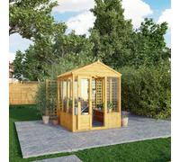 Mercia Woodsman 6' 3" x 6' 1" Apex Greenhouse - Premium Dip Treated Shiplap- Styrene Windows