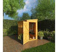 Mercia Woodsman 8' 1" x 3' 11" Pent Shed - Premium Dip Treated Shiplap - Styrene Windows