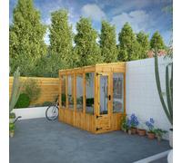 Mercia Woodsman 8' 2" x 3' 11" Pent Lean-to Greenhouse - Premium Dip Treated Shiplap- Glass Windows