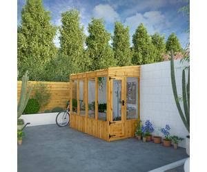 Mercia Woodsman 8' 2" x 3' 11" Pent Lean-to Greenhouse - Premium Dip Treated Shiplap- Glass Windows