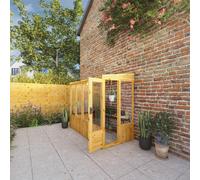 Mercia Woodsman 8' 2" x 3' 11" Pent Lean-to Greenhouse - Premium Dip Treated Shiplap- Styrene Windows