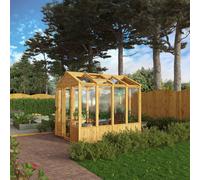 Mercia Woodsman 8' 2" x 6' 1" Apex Greenhouse - Premium Dip Treated Shiplap- Styrene Windows