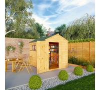 Mercia Woodsman 8' 2" x 6' 2" Apex Shed - Premium Dip Treated Shiplap - Styrene Windows