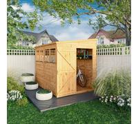 Mercia Woodsman 8' 4" x 6' 2" Pent Shed - Premium Dip Treated Shiplap - Glass Windows