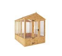 Mercia Woodsman Apex Styrene 8 x 6ft Greenhouse - Size: 6 x 8ft - Brown - Wilko