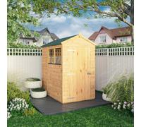 Mercia 6ft x 4ft Woodsman Shiplap Apex Shed - Brown, Brown