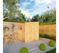 Mercia 6ft x 6ft Woodsman Shiplap Pent Shed - Brown, Brown