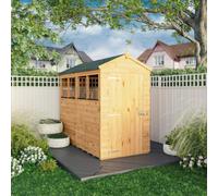 Mercia 8 x 4 Woodsman Shiplap Apex Shed, Brown