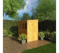 Mercia 8 x 4 Woodsman Shiplap Pent Shed, Brown