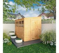 Mercia 8 x 6 Woodsman Shiplap Pent Shed, Brown