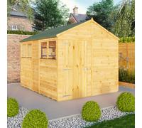 Mercia 10 x 8 Woodsman Shiplap Apex Shed (Glass), Brown