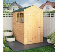 Mercia 6 x 4 Woodsman Shiplap Apex Shed, Brown