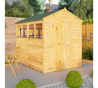 Mercia Woodsman Shiplap 8X6 Ft Apex Timber Dip Treated Shed With Floor & 4 Windows