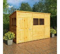 Mercia 10 x 6 Woodsman Shiplap Pent Shed, Brown