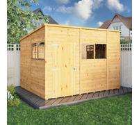 Mercia Woodsman Shiplap Pent 10x8 Shed - With Glass WIndows