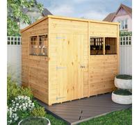 Mercia Woodsman Shiplap 8X6 Ft Pent Timber Dip Treated Shed With Floor & 4 Windows