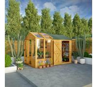 Mercia 10 X 6 Woodsman Styrene Greenhouse/Shed Combi, Brown