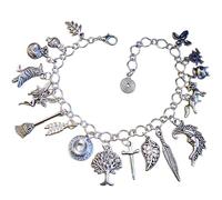 Mercian Forest Hedge Witch Charm Bracelet, Handmade Pagan Jewellery with Witchcraft Themed Imagry Wicca Wiccan Witchcraft