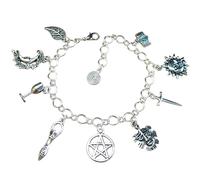 Mercian Forest Wiccan Witch Charm Bracelet, Handmade Pagan Jewellery with Witchcraft Themed Imagry Wicca Witches