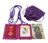 MERCILIA MEISHILAI 7.6 * 6.3cm Purple Scapular - Escapulario Morado de Bendición y Protección Wool Scapular for End Times - Includes Purple Velvet Pouch and Prayer Card
