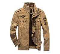 MERCIYD Men's Transition Jacket Casual Cotton military vintage Cargo Multi Pockets Stand-Up Collar Windbreaker Autumn/Winter Jacket