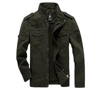 MERCIYD Men's Transition Jacket Casual Cotton military vintage Cargo Multi Pockets Stand-Up Collar Windbreaker Autumn/Winter Jacket