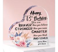 Merclix 13th Birthday Acrylic Plaque 13th Birthday Gifts for Girls Keepsake Gifts for 13 Year Old Girls Birthday 13 Year Old Gifts for Girls Birthday Presents for 13 Year Old Girls Sister Daughter