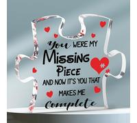 Merclix Anniversary Puzzle-Shaped Plaque Gifts for Girlfriend on Christmas Anniversary Valentines Birthday Gifts for Her Him Boyfriend Wife Husband Romantic