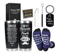 Merclix Best Uncle Gifts from Niece and Nephew Gift Set with Funny Sock 9-11 Back Scratcher Gifts for Uncles Birthday Christmas Fathers Day