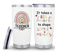Merclix Teacher Travel Mug 20Oz Best Teacher Gifts for Women Birthday Thank You Teacher Gifts Teacher Leaving Gifts for Men Gifts for Teachers from Students Teacher Christmas Gifts, White-teacher