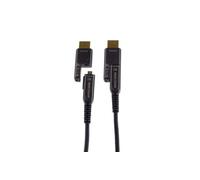 Mercodan Fibre Optic HDMI 2.0 Cable 18Gbps 4K 60Hz, Detachable Connectors, Black - 50m