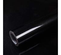 Mercoy 40cm X 10m Self Adhesive Wallpaper Black Peel and Stick Paper Sticky Back Plastic Vinyl Wrap Film Waterproof Wallpaper Decorative Kitchen Countertops Furniture Sticker Glossy Glitter Effect