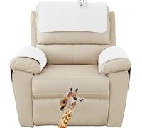 MeRcri Couch Headrest Cover Sofa Armrest Cover Recliner Chair Arm Cover Sofa Headrest Slipcovers Nonslip Armchair Cover for Recliner Leather Sofa Couch Protector (Color : Rice white, Size : 1 seat)