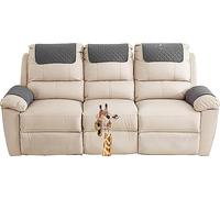 MeRcri Couch Headrest Cover Sofa Armrest Cover Recliner Chair Arm Cover Sofa Headrest Slipcovers Nonslip Armchair Cover for Recliner Leather Sofa Couch Protector (Color : Dark gray, Size : 3 seats)