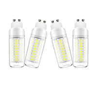 MERCU GU10 LED Corn Light Bulbs 6500K Cool Daylight White 5/8/10/12W 360° Beam Angle Glass Cover Light Bulbs for Home Garage Warehouse Indoor, Non-Dimmable 4-Pack,12W~72LED,220V~240V